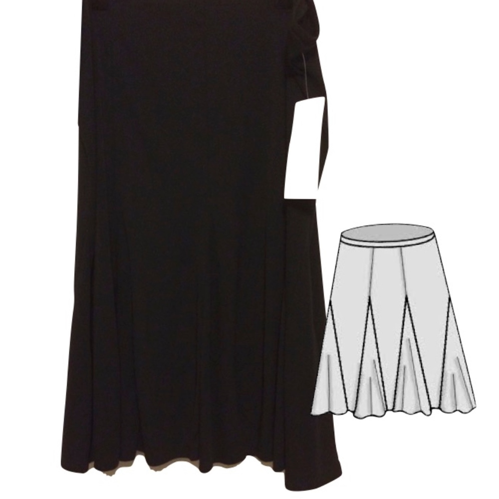 Allison Taylor Black Gored Black Skirt